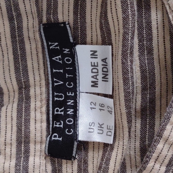 Peruvian Connection Size 12 Sullivan Striped Shirt Dress - Picture 3 of 15